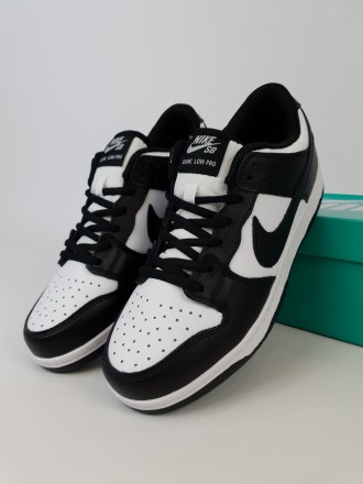 Молодіжні чоловічі кросівки чорно-білі низькі Nike SB Dunk Low White Black. Взут. . фото 9