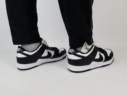 Молодіжні чоловічі кросівки чорно-білі низькі Nike SB Dunk Low White Black. Взут. . фото 11