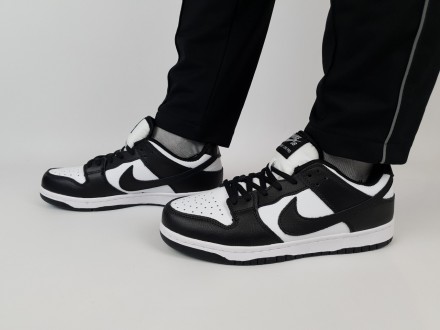 Молодіжні чоловічі кросівки чорно-білі низькі Nike SB Dunk Low White Black. Взут. . фото 8