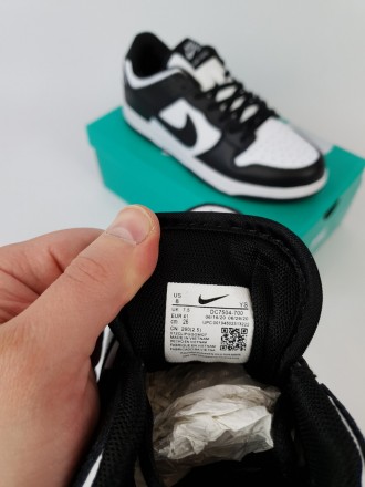 Молодіжні чоловічі кросівки чорно-білі низькі Nike SB Dunk Low White Black. Взут. . фото 6