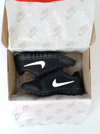 Кросівки чоловічі чорні чорні з білим Nike Free Run 3.0 Black White. Взуття чоло. . фото 11