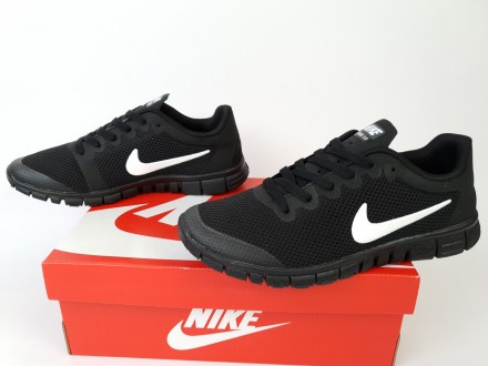 Кросівки чоловічі чорні чорні з білим Nike Free Run 3.0 Black White. Взуття чоло. . фото 9