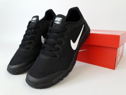 Кроссовки летние мужские черные с белым Nike Free Run 3.0 Black White. Обувь муж. . фото 8