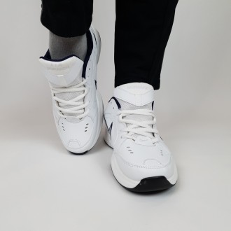 Чоловічі кросівки білі із сірим Nike Air Monarch. Спортивні кросівки для бігу бі. . фото 9