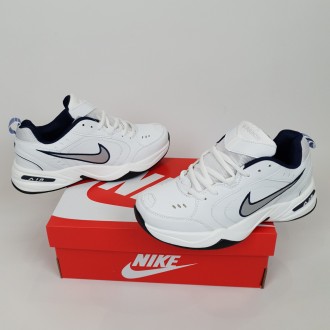 Чоловічі кросівки білі із сірим Nike Air Monarch. Спортивні кросівки для бігу бі. . фото 8