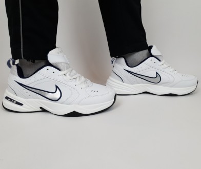 Чоловічі кросівки білі із сірим Nike Air Monarch. Спортивні кросівки для бігу бі. . фото 3