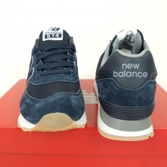 Кросівки чоловічі замшеві сині New Balance 574 Blue. Взуття із замші для чоловік. . фото 9