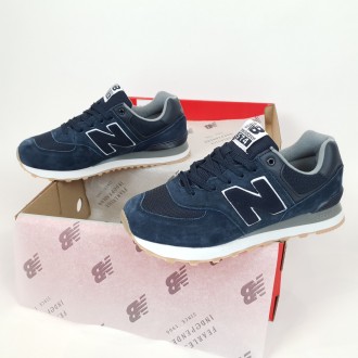 Кросівки чоловічі замшеві сині New Balance 574 Blue. Взуття із замші для чоловік. . фото 8