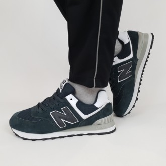 Замшевые кроссовки мужские серые New Balance 574 Grey. Спортивная обувь для мужч. . фото 2