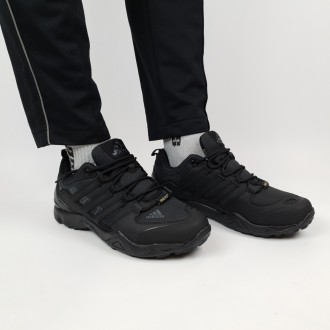 Кроссовки мужские демисезонные черные Adidas Terrex Swift Black. Кроссовки термо. . фото 11