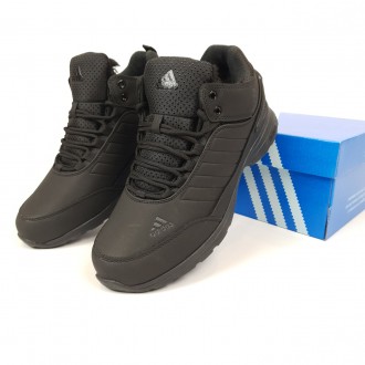 Кросівки чоловічі зимові з хутром чорні Adidas Gore-Tex Fur Black. Напівчеревики. . фото 6