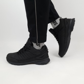 Кросівки чоловічі зимові з хутром чорні Adidas Gore-Tex Fur Black. Напівчеревики. . фото 2