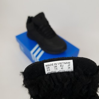 Кросівки чоловічі зимові з хутром чорні Adidas Gore-Tex Fur Black. Напівчеревики. . фото 4
