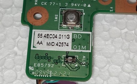 USB роз'єм та кнопка включення з ноутбука LENOVO Ideapad U550 55.4EC04.011G. . фото 4