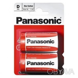
Батарейки PANASONIC D R20 RED ZINK * 2 (R20REL/2BPR) - идеальны для устройств, . . фото 1