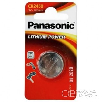 
Батарейка PANASONIC CR 2450 * 1 LITHIUM (CR-2450EL/1B) Элементы питания Panason. . фото 1