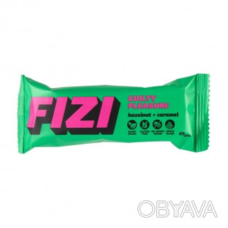 Батончики Guilty Pleasure Bar Hazelnut + Caramel от FIZI – глазурь, фундук, арах. . фото 1