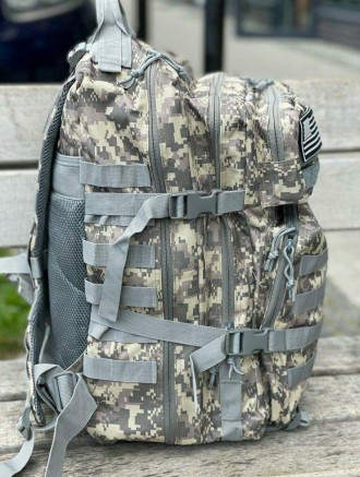 Тактический штурмовой рюкзак военного класса усиленный и прошитый двойным швом в. . фото 6