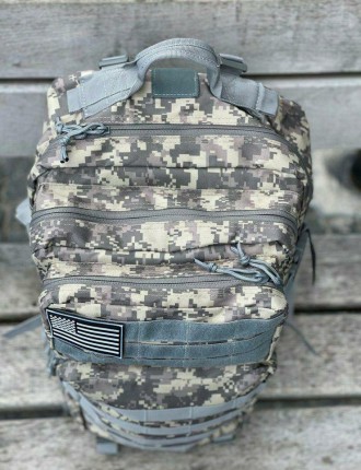 Тактический штурмовой рюкзак военного класса усиленный и прошитый двойным швом в. . фото 3