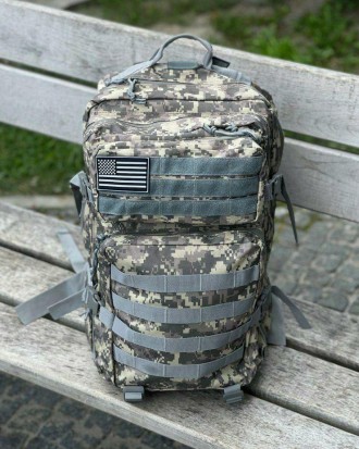 Тактический штурмовой рюкзак военного класса усиленный и прошитый двойным швом в. . фото 5