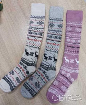 Зимові теплі жіночі шкарпетки, виробництво Украина. Носки добре зберігають тепло. . фото 1