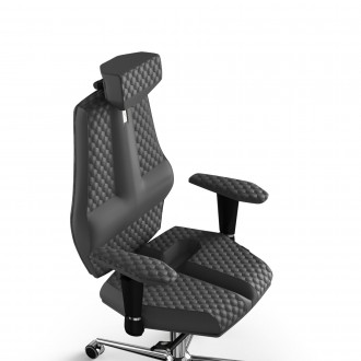 Офісне крісло для персоналу Nano з екошкіри з підголівником та дизайнерським шво. . фото 3