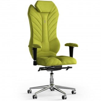 Тканинне офісне крісло для керівників Monarch з підголівником та дизайнерським ш. . фото 2