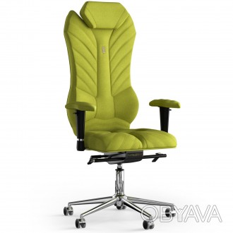 Тканинне офісне крісло для керівників Monarch з підголівником та дизайнерським ш. . фото 1