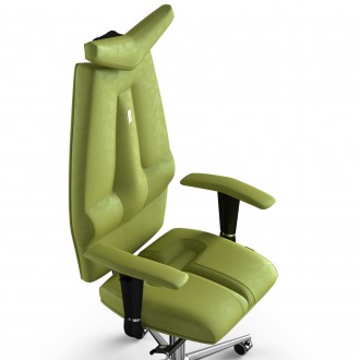 Тканинне офісне крісло для керівників Jet із підголовником та дизайнерським швом. . фото 3