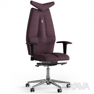 Тканинне офісне крісло для керівників Jet із підголовником та дизайнерським швом. . фото 1