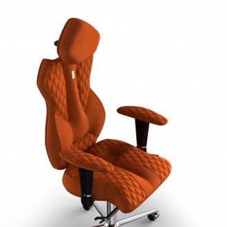Тканинне офісне крісло для керівників Royal з підголовником та дизайнерським шво. . фото 3