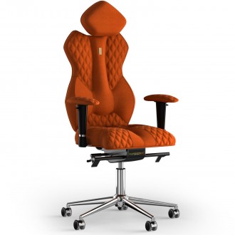 Тканинне офісне крісло для керівників Royal з підголовником та дизайнерським шво. . фото 2