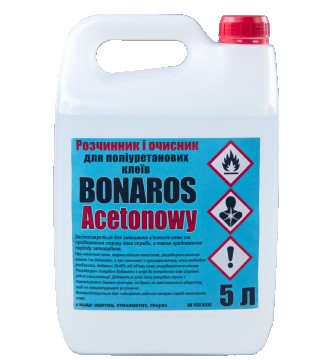 Растворитель и очиститель BONAROS Acetonowy для разбавления полиуретановых клеев. . фото 2