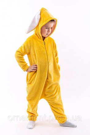 
Кігурумі піжама жовта, дитячий теплий комбінезон на блискавці для дому на хлопч. . фото 2