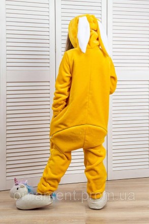 
Кігурумі піжама жовта, дитячий теплий комбінезон на блискавці для дому на хлопч. . фото 7