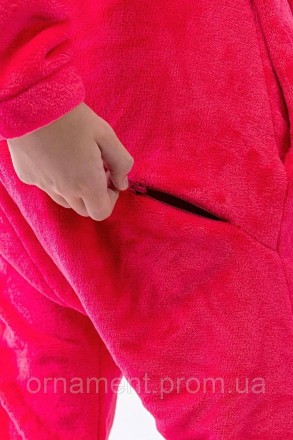 
Кігурумі піжама червона, дитячий теплий комбінезон на змійці для дому на дівчин. . фото 8