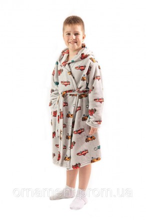 
Халат теплий для дітей і підлітків, лазневий халат на хлопчика з капюшоном
Розм. . фото 2