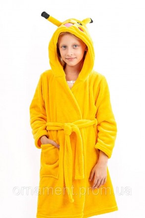 
Халат теплий для дітей і підлітків Пікачу, лазневий халат на хлопчика та дівчин. . фото 3