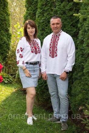
Традиційна чоловіча біла вишиванка з червоним візерунком — національна українсь. . фото 8