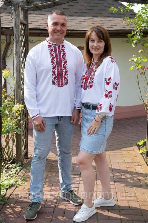 
Традиційна чоловіча біла вишиванка з червоним візерунком — національна українсь. . фото 9