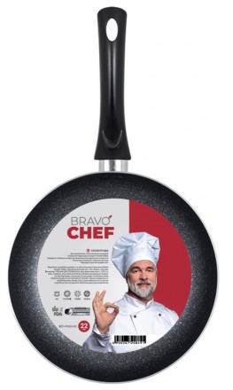 Короткий опис:
Сковорода Bravo ChefДіаметр: 22 смВисота стінки: 4 смМатеріал: ал. . фото 4