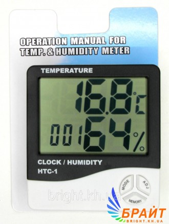Термометр HTC-1, цифровий термометр-гігрометр, прилад для виміру температури і в. . фото 6