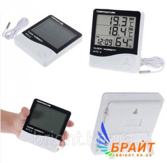 Термометр HTC-2, цифровой термометр-гигрометр, прибор для измерения температуры . . фото 4