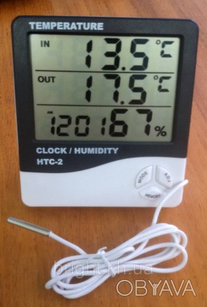 Термометр HTC-2, цифровой термометр-гигрометр, прибор для измерения температуры . . фото 1