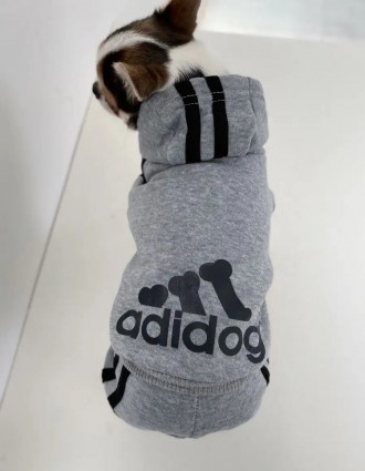 Спортивный костюм для собак Alfa «Adidog». Сверху комбинезон выполнен из трикота. . фото 8