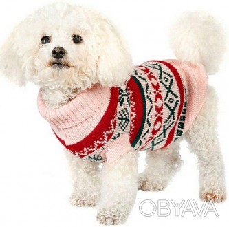 Вязаный свитер для собак Alfa «Узоры» - свитерок хорошо тянется, очень теплый и . . фото 1
