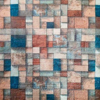 Декоративна 3D панель самоклейка під цеглу Кольорова мозаїка 700х770х4мм (350)
Д. . фото 2