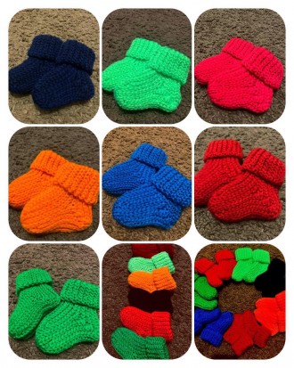 Теплі дитячі шкарпетки для немовлят віком від народження до трьох місяців (8 См). . фото 2