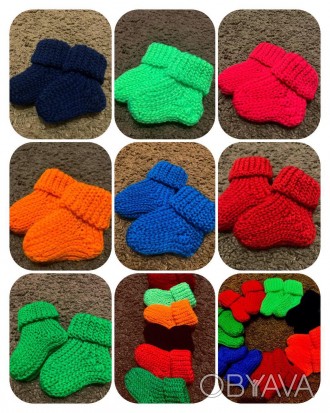 Теплі дитячі шкарпетки для немовлят віком від народження до трьох місяців (8 См). . фото 1
