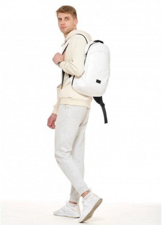 Стильний білий чоловічий рюкзак виготовлений зі зносостійкої, якісної, водовідшт. . фото 9